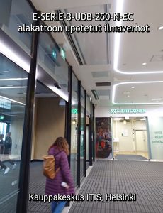 E-SERIE-3-UDB-250-N-EC alakattoon upotetut ilmaverhot
