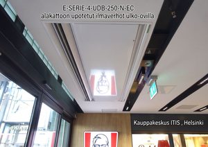 E-SERIE-4-UDB-250-N-EC alakattoon upotetut ilmaverhot ulko-ovilla